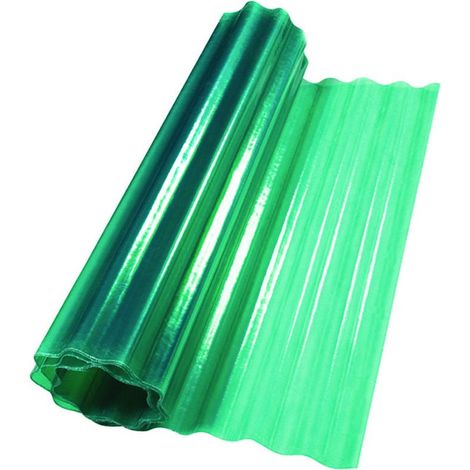 Laminato plastico ondulato verde - Specifiche: cm 100h x 20 mt peso 1Kg/mq colore verde - 20 mq