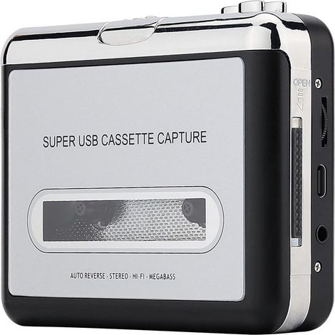 1 Lecteur cassette, convertisseur audio USB, format MP3, compatible PC et ordinateur portable, accessoire argenté (1/5)