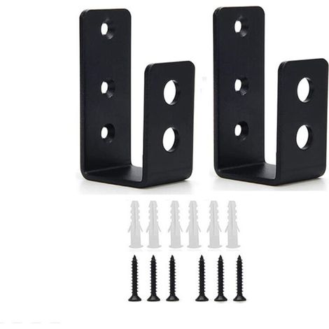 Supports de Barricade de Porte, 2 Pièces Support de barre ouverte en acier U pour Sécuriser Serrures de Porte, Granges, Hangars (1/4)