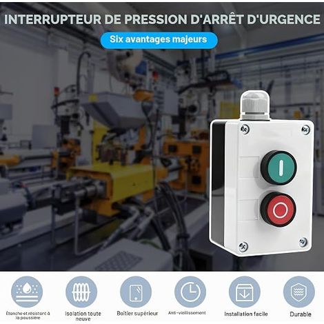 LAY5-EA3341 Bouton-Poussoir Rouge Vert NO NC AC 690V 10A Station de Commande HB2 pour Circuits Moteurs (1/4)