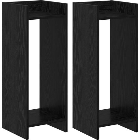 Plant Stand 2 pcs Black Oak 30 x 30 x 80 cm Engineered Wood vidaXL