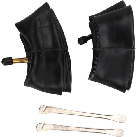 Juego de 2 cámaras de aire de 10 x 2,125 para herramientas de neumáticos, cámara de aire inflable de caucho butílico con vástago de válvula angular chapado en cobre. -Crezuo