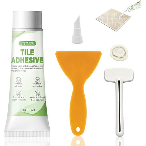 150g Colles Carrelages Extérieur, Joint Salle de Bain Blanc, Blanchisseur Joint Carrelage, Masse de Rénovation à L'eau, Remplissage Répare, Convient aux Carreaux de Cuisine Salle Bain (1/5)