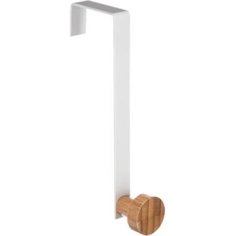 Patère en Métal & Bambou 1 Tête 16cm Blanc (1/2)