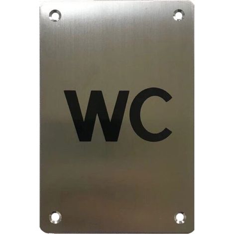 Cartel señal WC acero inoxidable 180x100 interior/exterior
