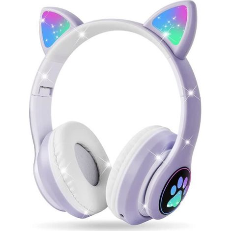 Casque Audio Enfants - FOLAYA - Violet - Bluetooth 5.0 - Volume Limité 105dB - Micro Intégré (1/4)