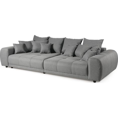 Bigsofa Geflechtstoff 310x135x86 grau MIRELLAMassivmoebel24 GmbH