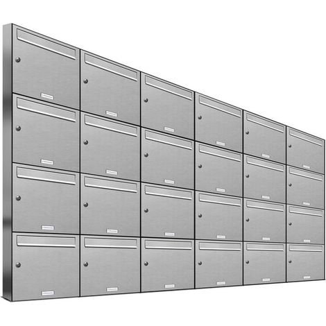 24er V2A Edelstahl Wandbriefkasten Anlage 24 Fach Briefkasten Postkasten (1/5)
