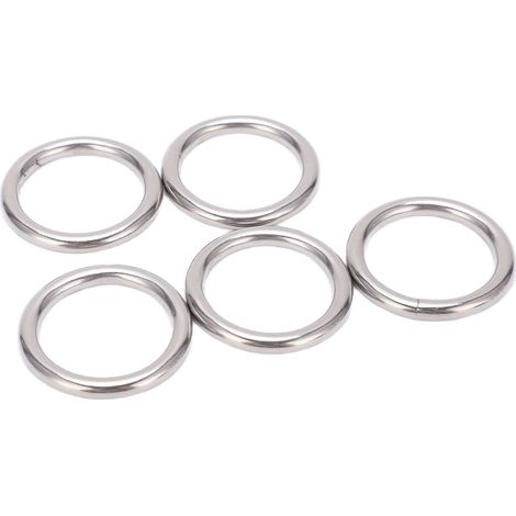5 Anneaux en Acier Inoxydable 304, Joints Ronds Polyvalents pour Yoga, Voile, Plongée et Hamac, 5x30mm (1/5)