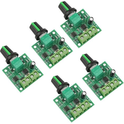 Mini régulateur de vitesse de moteur PWM DC 1.8V 3V 5V 6V 12V, interrupteur de contrôle de vitesse 2A, régulateur de tension, variateur (5 pièces) (1/5)