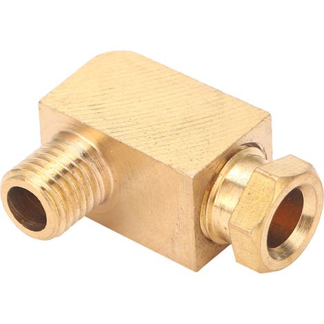 Raccord coudé à 90° en laiton pour tuyau de lubrification à l'huile, adaptateur/connecteur PL608 6 mm / 0,24 po M8 x 1 (1/4)