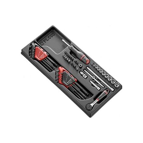 Facom – Coffret cliquet et douilles 1/4'' carré – 52 pièces – Jeu de douilles sans impact – Taille d'écrou 5.5 à 14 mm (1/4)