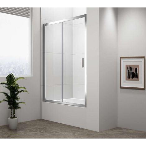 Polysan Deep - Puerta de ducha de dos partes, 130 cm,aluminio pulido/cristal transparente MD1316 (1/5)