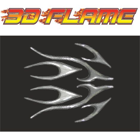 Adesivi Fiamme 3D Trasparenti Kit 6 Elementi Dimensioni foglio 24 x 20 cm (1/5)
