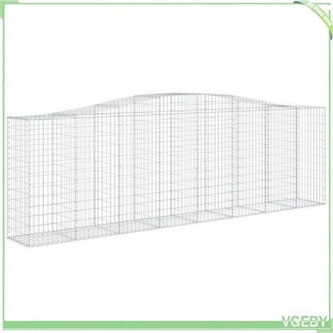 Panier de gabions arqué - FAFEICY - 400x50x120/140 cm - Fer galvanisé - Fil 3,5 mm - Maille 5x10 cm (1/4)