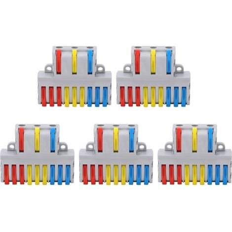 Connecteur séparateur de fil, écrou de levier Type 9 en 3, bornier de connexion rapide SPL‑ 93, 5 pièces (1/5)