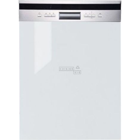 Façade pour lave-vaisselle semi intégrable Bellissi Blanc Brillant L 45 cm (1/5)