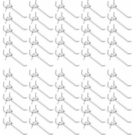 50 Pièces Crochets pour Panneau Perforé,Crochets pour étagères Murales pour Affichage Panneau Perforé Garage Magasin Outils Rangement Cintre Crochets pour étagères Murales (1/5)