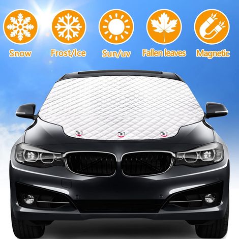 Pare-Brise Avant Voiture, Magnétiques Bâche Pare Brise, Pare-Soleil Anti Givre Neige Anti Glace UV Soleil Protection Repliable Universelle pour Voiture SUV (157 126cm) (1/5)