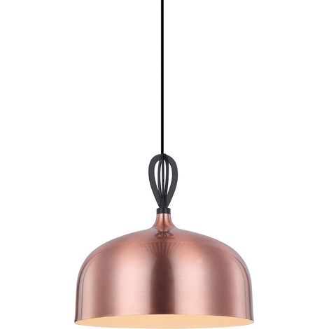 Suspension moderne Italux Emerald métal cuivre/noir Ø33 E27 (1/2)