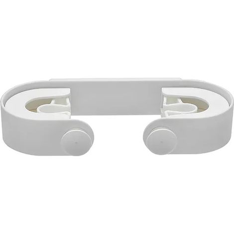 Mopphaken, Besenhalter, Wandbesenorganizer, Aufbewahrungsregale, robuster Edelstahl, Garage/Dusche, selbstklebende Haken, weiß