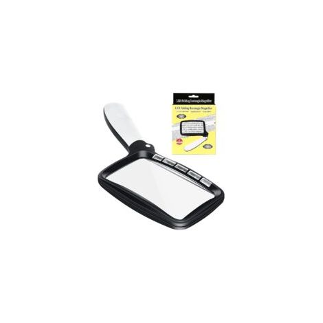 Lupa de lectura rectangular, lupa de lectura iluminada, lupa grande iluminada 3X con 5 luces LED, 2 modos de intensidad, para personas mayores, niños, pasatiempos, manualidades, relojeros.