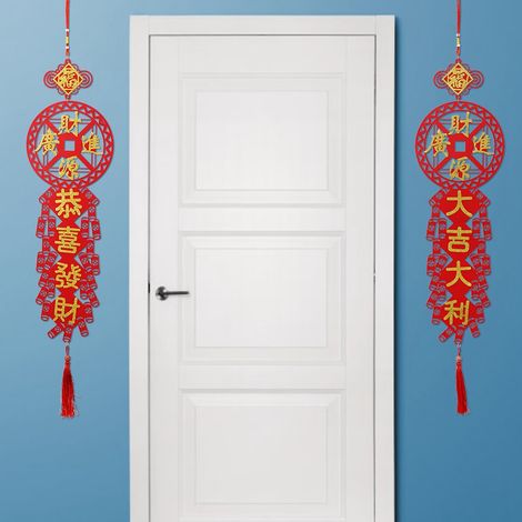 2 traditionelle Couplets als Hängeanhänger zum chinesischen Neujahr und Frühlingsfest – Dekoration für Zuhause (1/5)