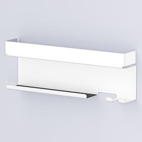 Föhnhalter Wand Ohne Bohren, Glätteisen Halterung, Föhn Halterung für Glätteisen Lockenstab Styler Zubehör, Fönhalter Wandhalterung, Fönhalterung Bad Lockenstab Halterung (Weiß)