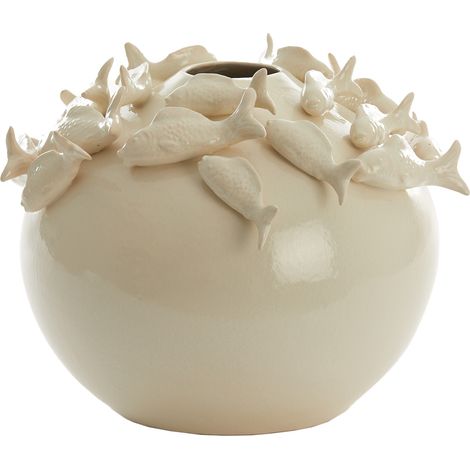 Light & Living Keramische Vase FISH in Crème-Ausführung –