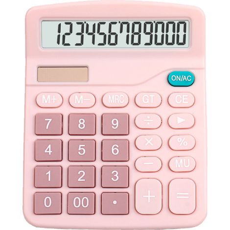Calculatrice solaire multifonction élégante mignonne petite calculatrice numérique de bureau pour étudiants maison école rose (1/5)