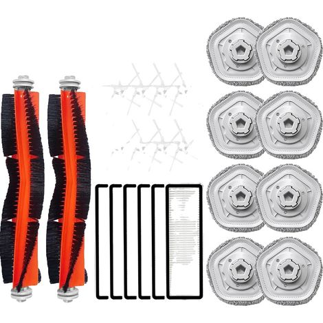 Accesorios para aspiradora robot, filtro HEPA, cepillos de repuesto y paños de limpieza, 24 piezas. (1/2)