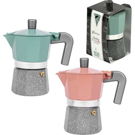 MAURY'S CAFFETTIERA SHABBY STONE CAPIENZA 3 TAZZE IN COLORE ASSORTITO