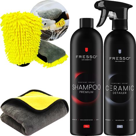 El champú para coches Fresso + limpiador rápido aporta profundidad y brillo a la pintura. (1/5)