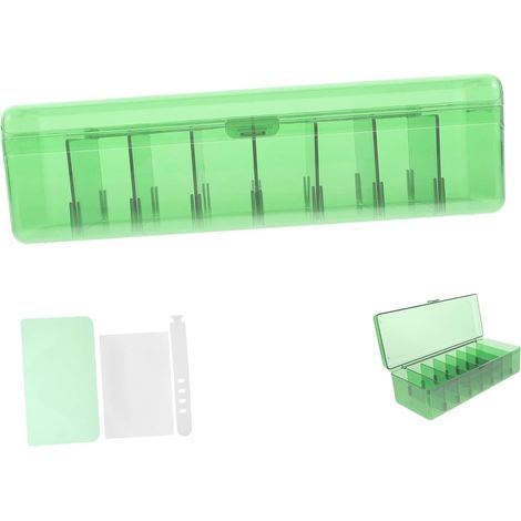 1 organizador de cables de escritorio transparente de color verde con compartimentos, almacenamiento práctico para cables USB. (1/5)