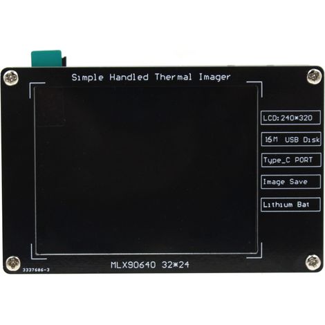 Irovami Caméra thermique LCD 320x240 – MLX90640, -40+300°C, 8Hz, mémoire SPI, USB-C – Idéal pour inspection, électricité, DIY (1/5)