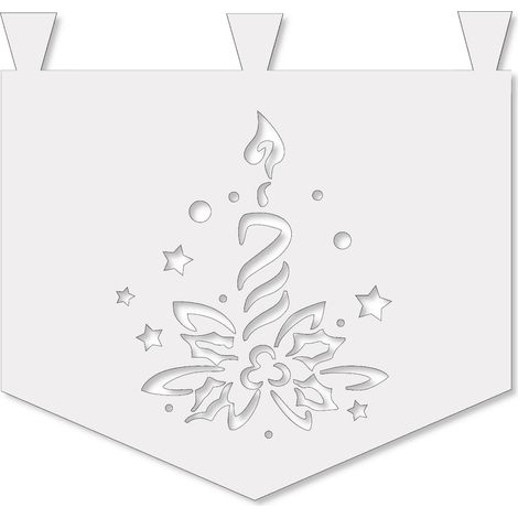 Küchenvorhang M5 WEIHNACHTSKERZE 35x35 b