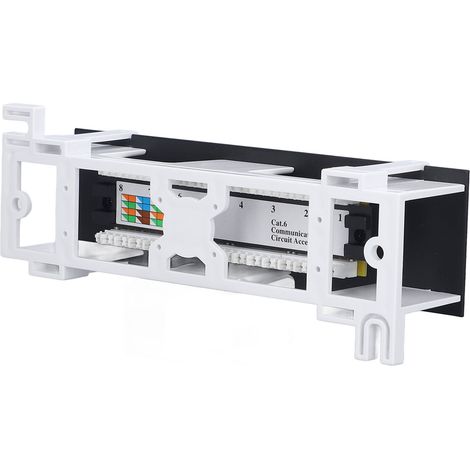 Panneau de brassage 8 ports CAT6, montage rack, RJ45 568A/B, accessoire d'installation réseau (1/5)