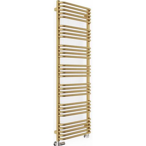 Sèche-serviette eau chaude doré de 1580mm de haut et 800mm de large - 1253 Watt - ALE1580/800SXBRA