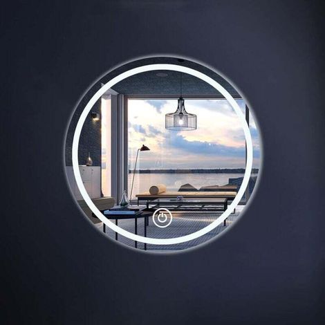 Runder LED-Wandspiegel (40 cm Durchmesser) für Badezimmer, Wohnzimmer oder Schlafzimmer – sanftes Licht, einfache Wandmontage, modernes und elegantes Design