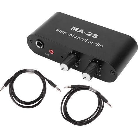 Small Stereo Audio Preamplifier 3 Output Ports Aluminum ABS Headphone Amplifier for Loudspeaker (1/5)