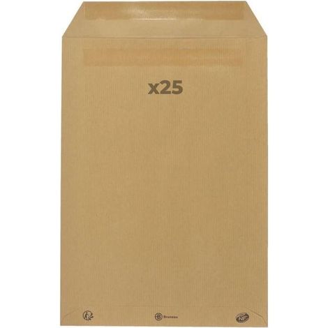 25 enveloppes en papier kraft 90 g - 22,9 x 32,4 cm