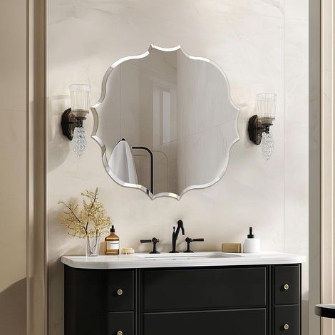 Specchio da Bagno Asimmetrico Minimalista Ingresso 80x80cm
