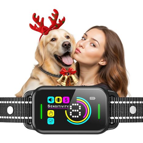 Collar antiladridos para perros grandes, negro oscuro (1/5)