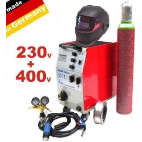 Schutzgasschweißgerät Combi 190AM mit Alu-Draht Automatikhelm Argonflasche 10L (1/5)