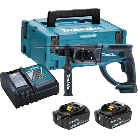 Makita DHR202RG Perforateur burineur SDS-Plus Li-Ion 18V LXT (2x6,0 Ah),chargeur en MAKPAC