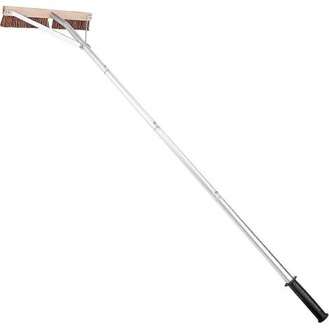 Brosse et gratte-toit pour enlever les feuilles et la neige en toute sécurité, outil de nettoyage de toiture à longueur réglable de 6,4 m avec brosse. (1/5)