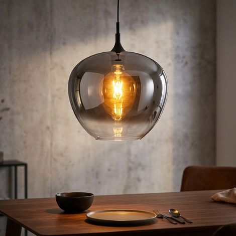 Suspension Salon Réglable en hauteur Noir Métal Ø 40 cm (1/5)