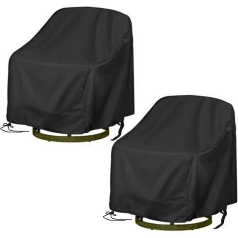 Set di due fodere in tessuto 420D impermeabili e resistenti per sedie girevoli da esterno, adatte per mobili da giardino e sedie girevoli.
