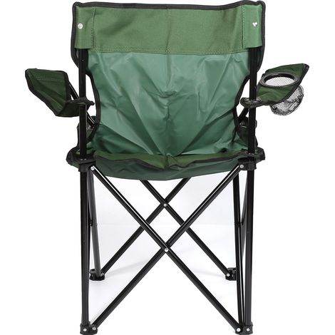 SiFree® Chaise de camping pliante en acier 50 x 50 x 80 cm - Chaise portable et légère avec porte-gobelet - Sac de transport inclus - pour l'extérieur.vert (1/5)