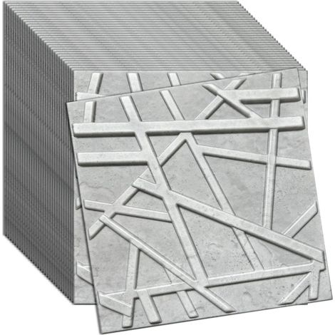 Panneau mural et plafond 3D béton en polystyrène 50x50 cm – décoration élégante, montage facile, lot de 32 pièces (8 m²)